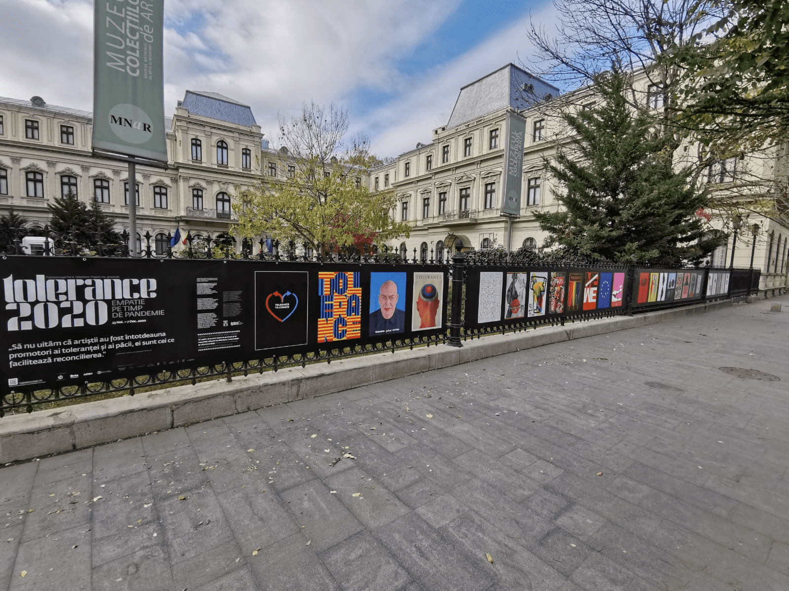 posters on fence