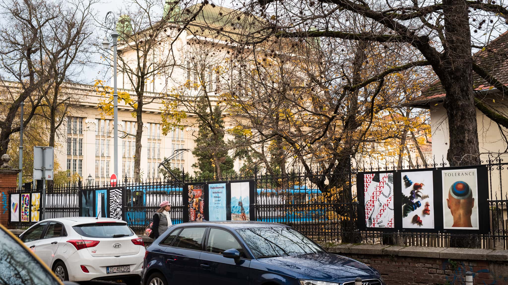 Posters on a fence