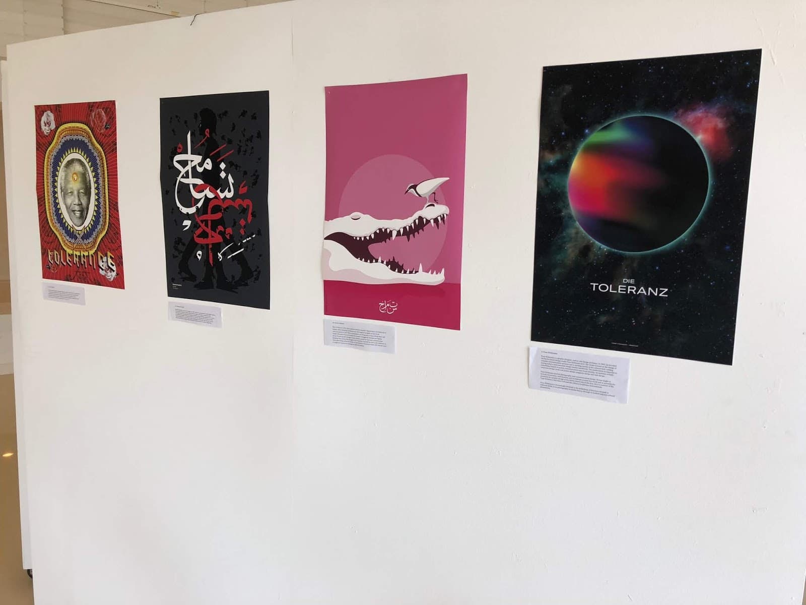 woman looking at posters