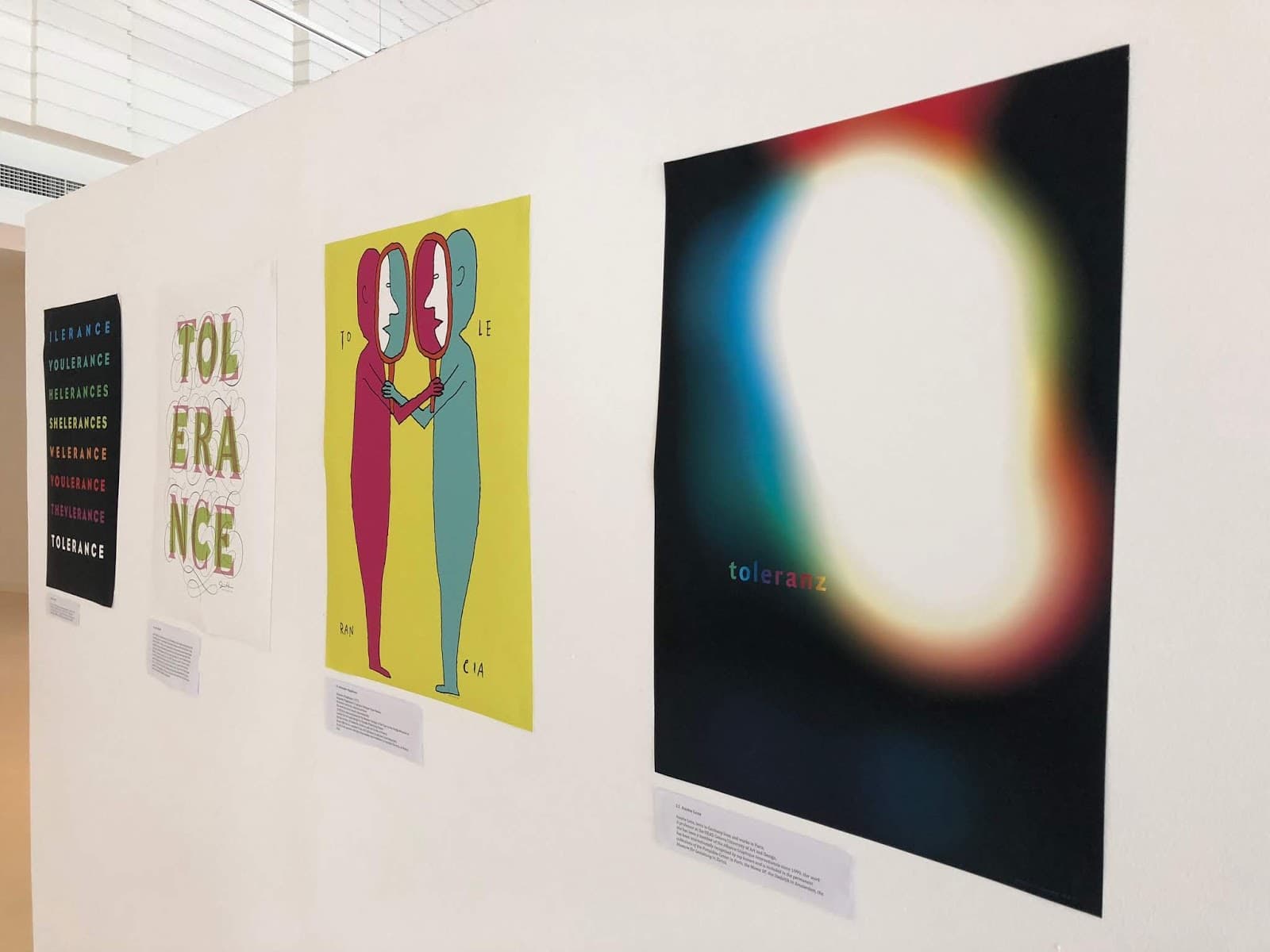 woman looking at posters
