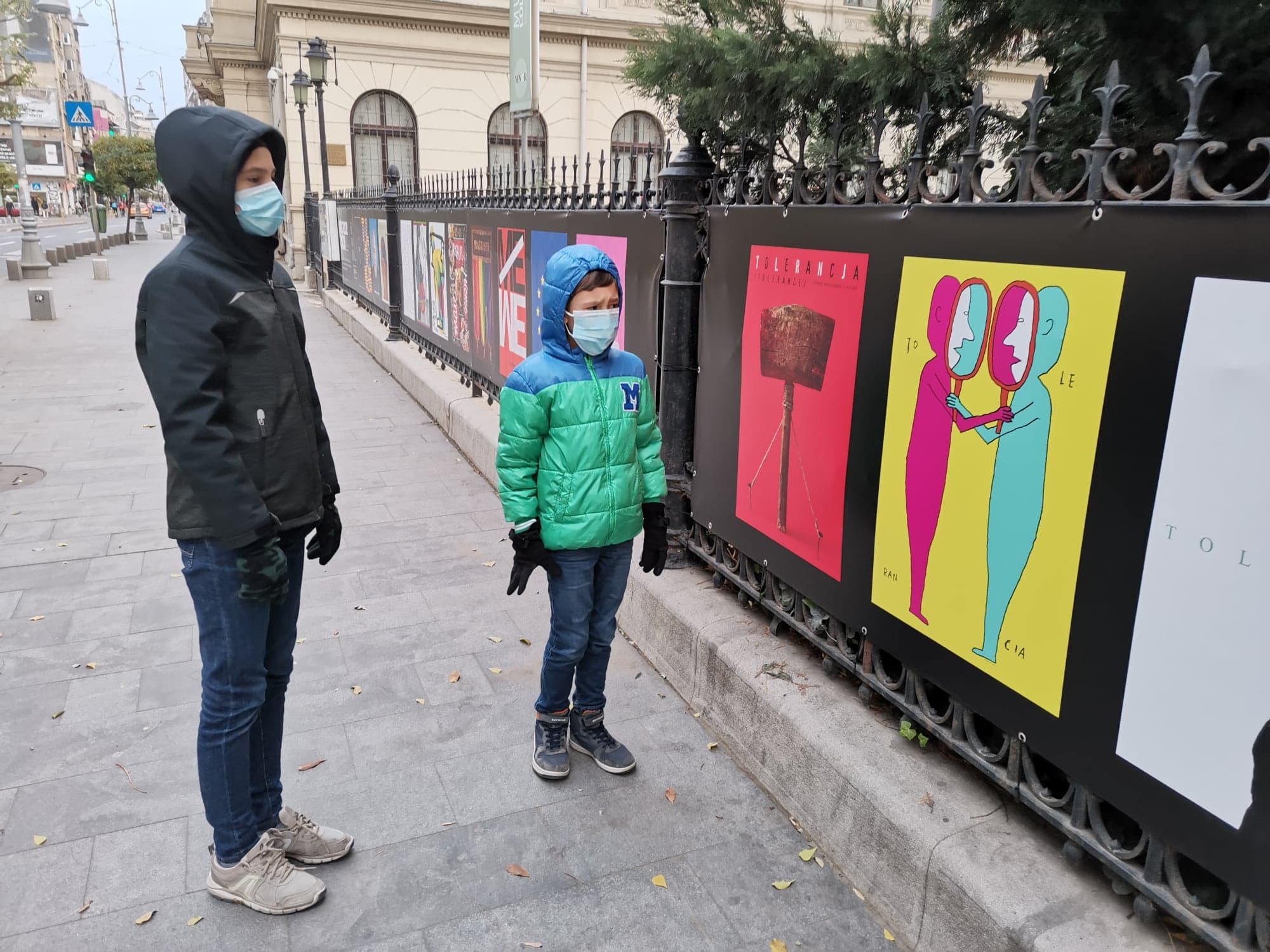 posters on fence