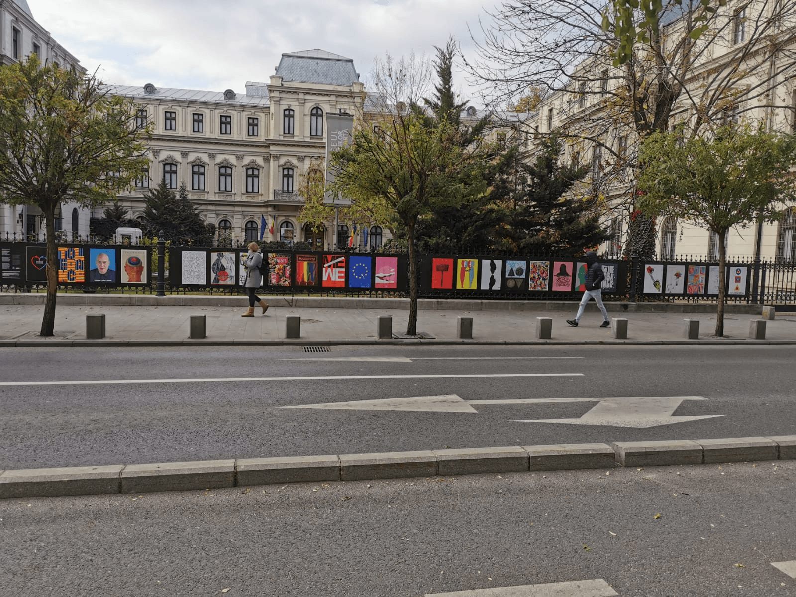 posters on fence