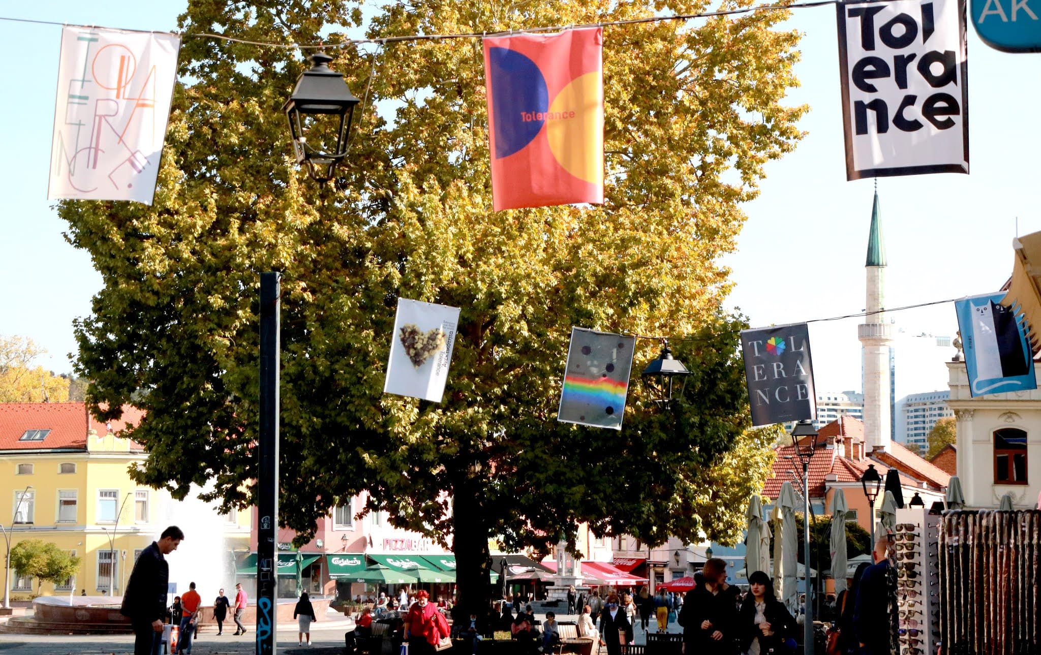 Posters printed on flags
