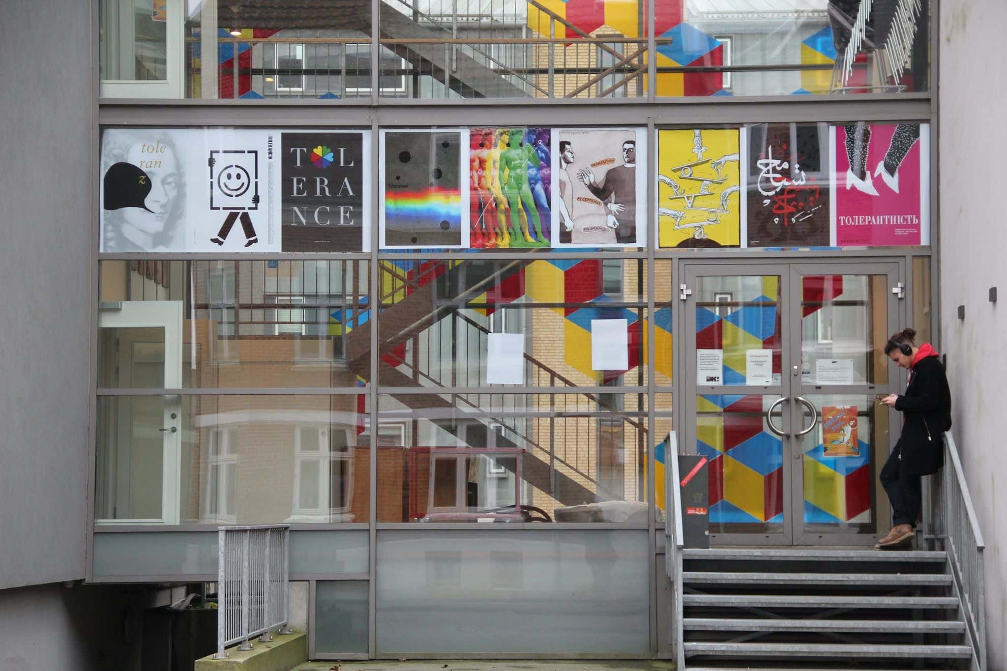 Posters in gallery window