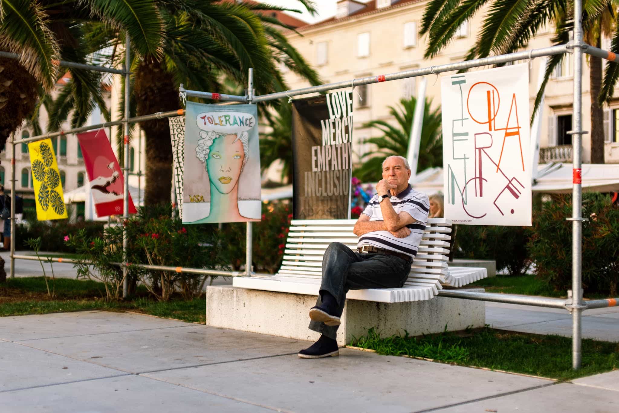 man on bench